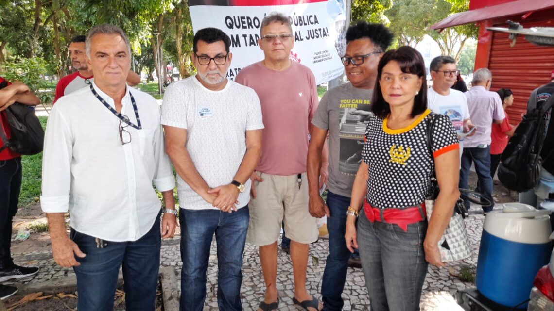 SENGE, STIUPA e movimentos sociais fazem grande ato contra a privatização da COSANPA, em frente à ALEPA
