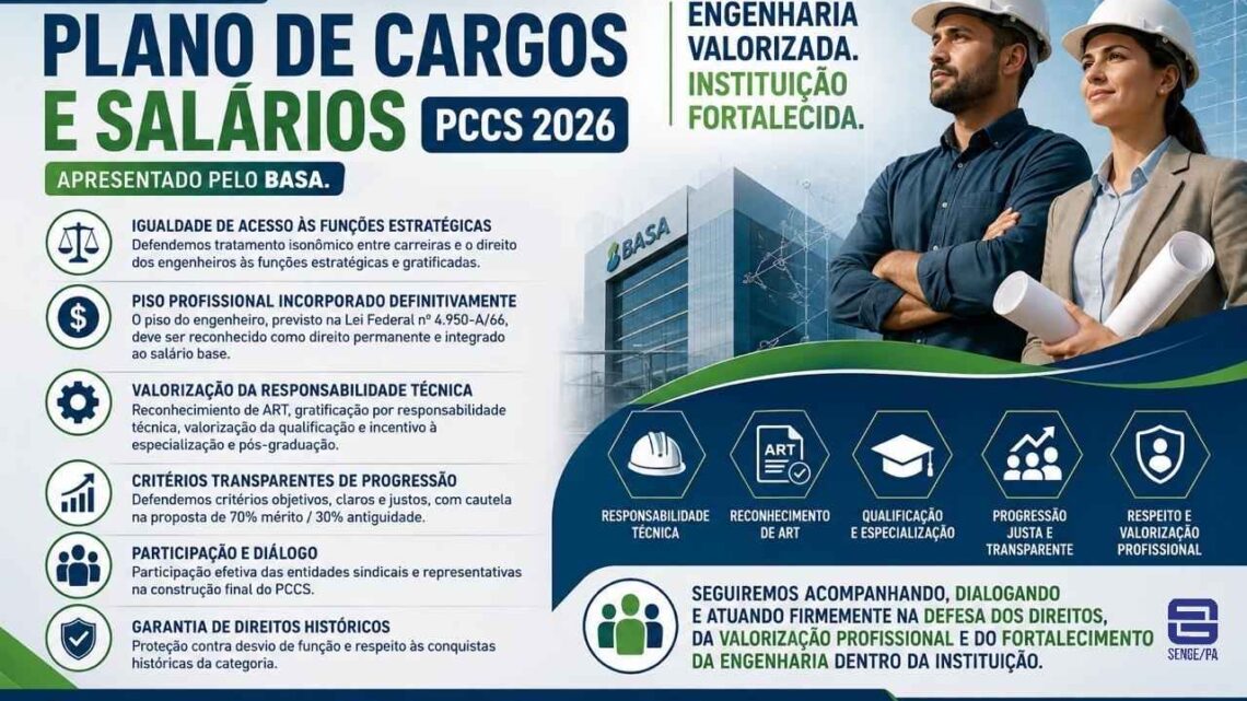 SOBRE O NOVO PLANO DE CARGOS E SALÁRIOS (PCCS 2026) APRESENTADO PELO BASA